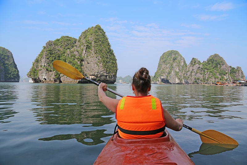 Kayaking in Halong Bay