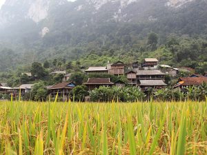 Pac Ngoi village among the mountainous landscape