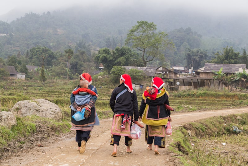 Red Dzao People in Ta Phin Village