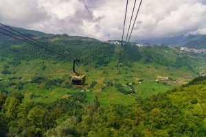 Views to Sapa area from Fansipan cable car