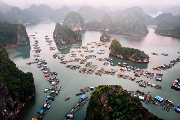 Fishing village in Lan Ha Bay, Cat Ba island