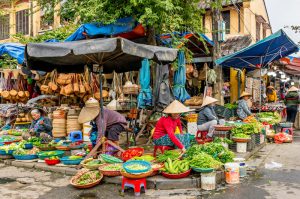 Traditional Street Market in Hoi An Vietnam