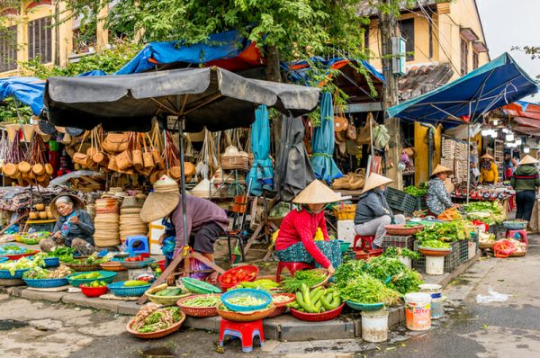 Traditional Street Market in Hoi An Vietnam